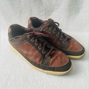 FJ Contour Footjoy Men Golf Shoes 9 Brown Leather Sneakers Athletic Outdoor
